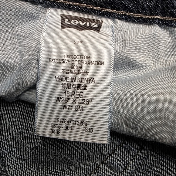 Levi's 505 Jeans Youth 16 Regular 28x28 Blue Straight Leg Medium Wash Denim - Picture 8 of 8